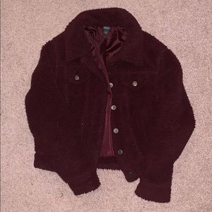 Wild Fable Burgundy Teddy Coat